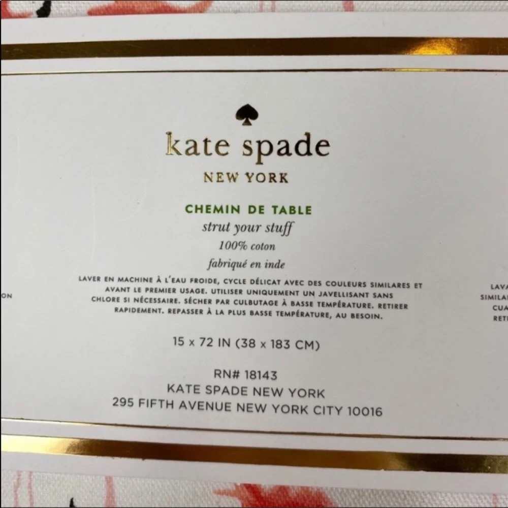 Kate Spade Flamingo Strut Your Stuff Table Runner New! - Picture 6 of 8